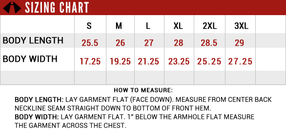 Lane Size Chart