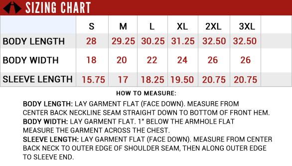 Lane Size Chart